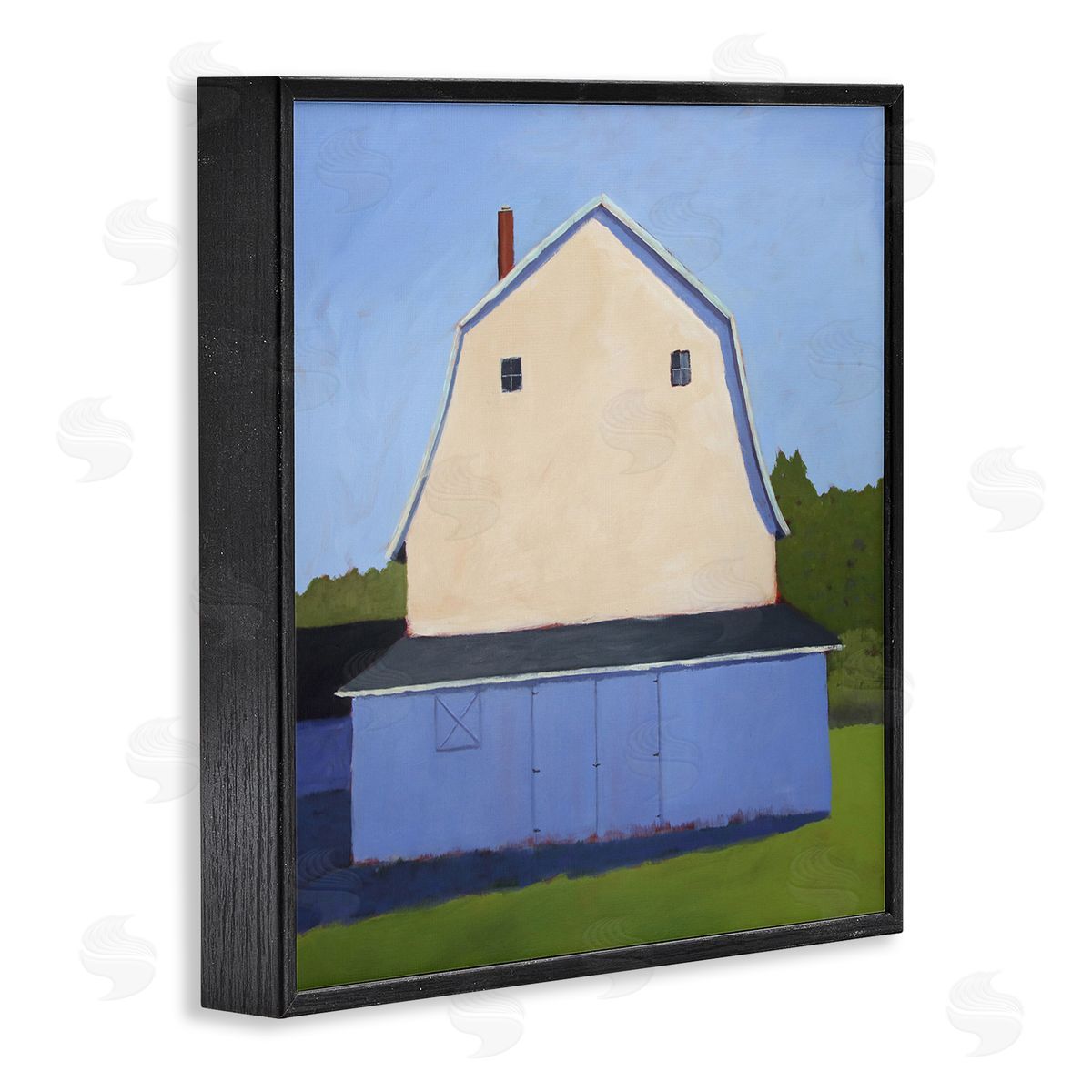 Carol Young White Barn Farmland Landscape Black Framed Glicee Wall Art Print