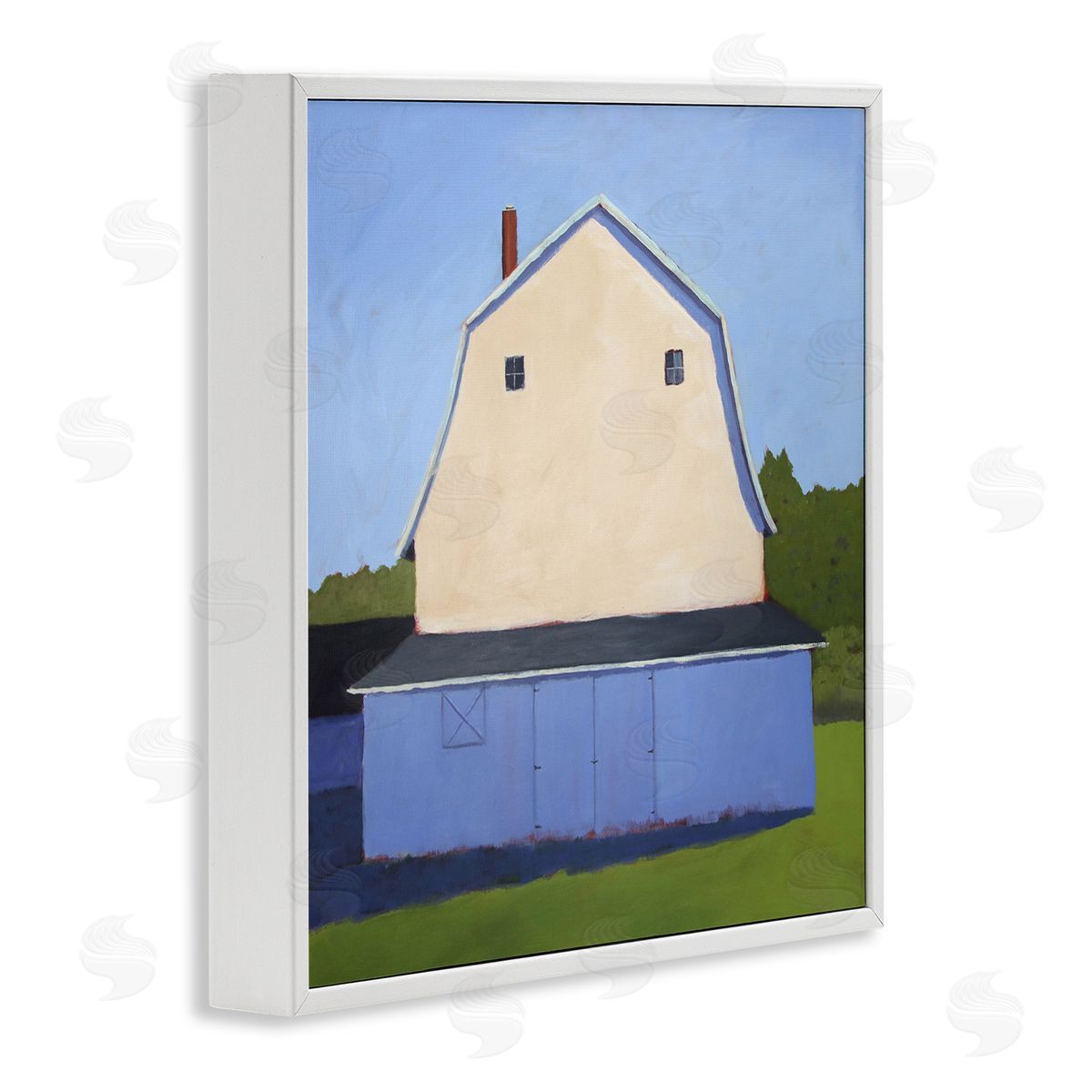 Carol Young White Barn Farmland Landscape White Framed Glicee Wall Art Print
