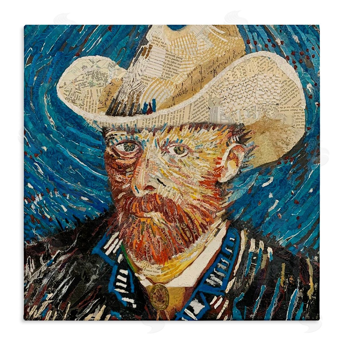 Stacy Gresell Van Gogh Classic Portrait Collage Stretched Canvas Wall Art Print