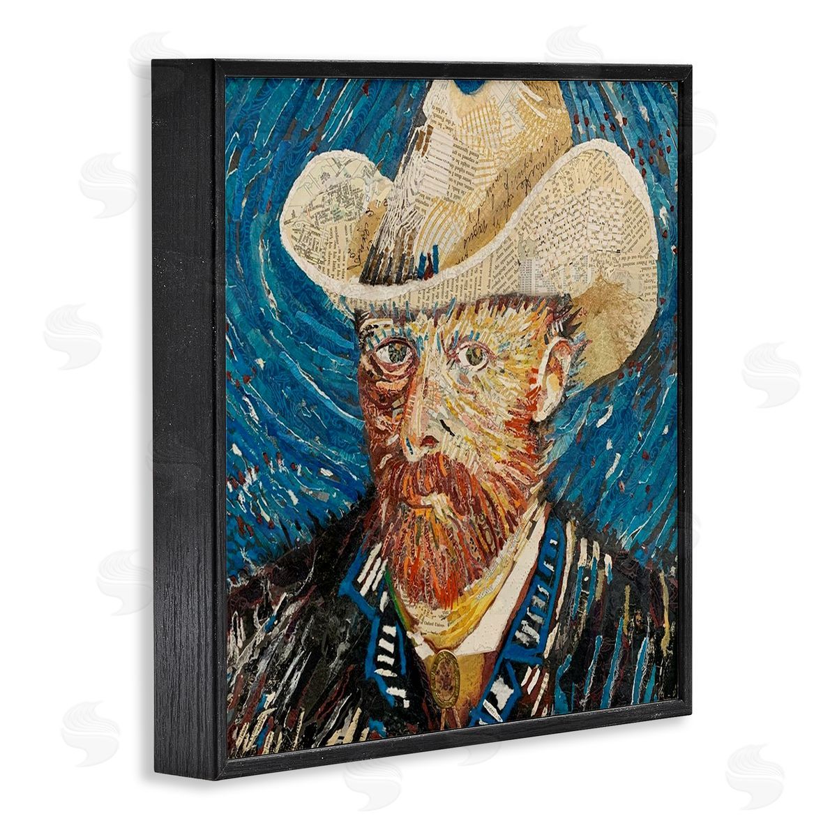 Stacy Gresell Van Gogh Classic Portrait Collage Black Framed Glicee Wall Art Print
