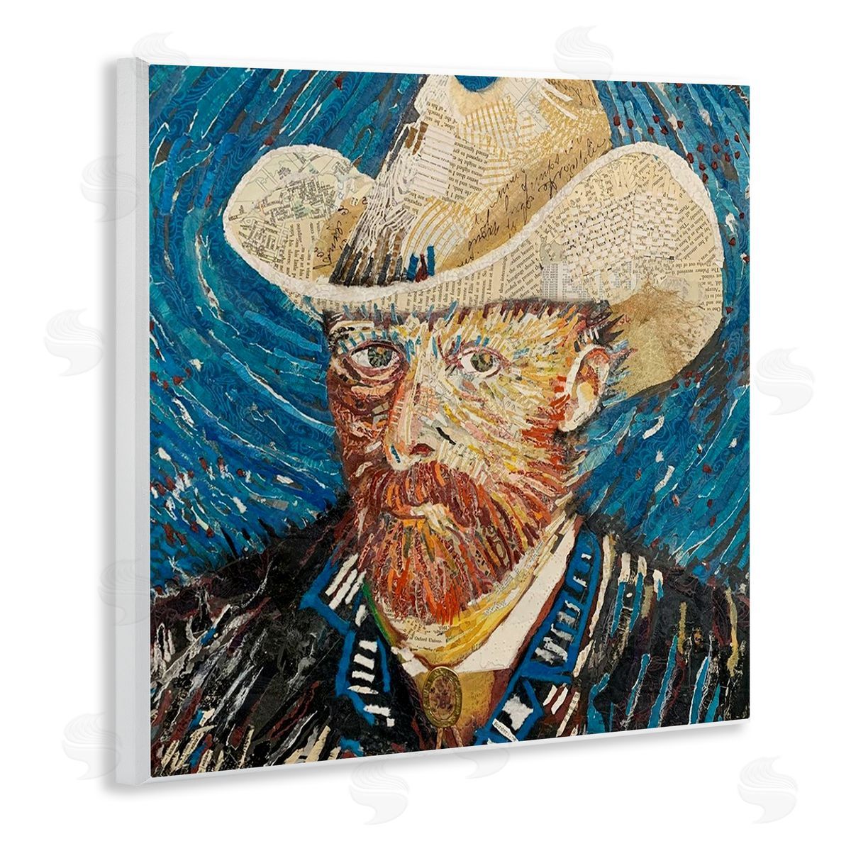 Stacy Gresell Van Gogh Classic Portrait Collage Wooden Wall Plaque Art Print