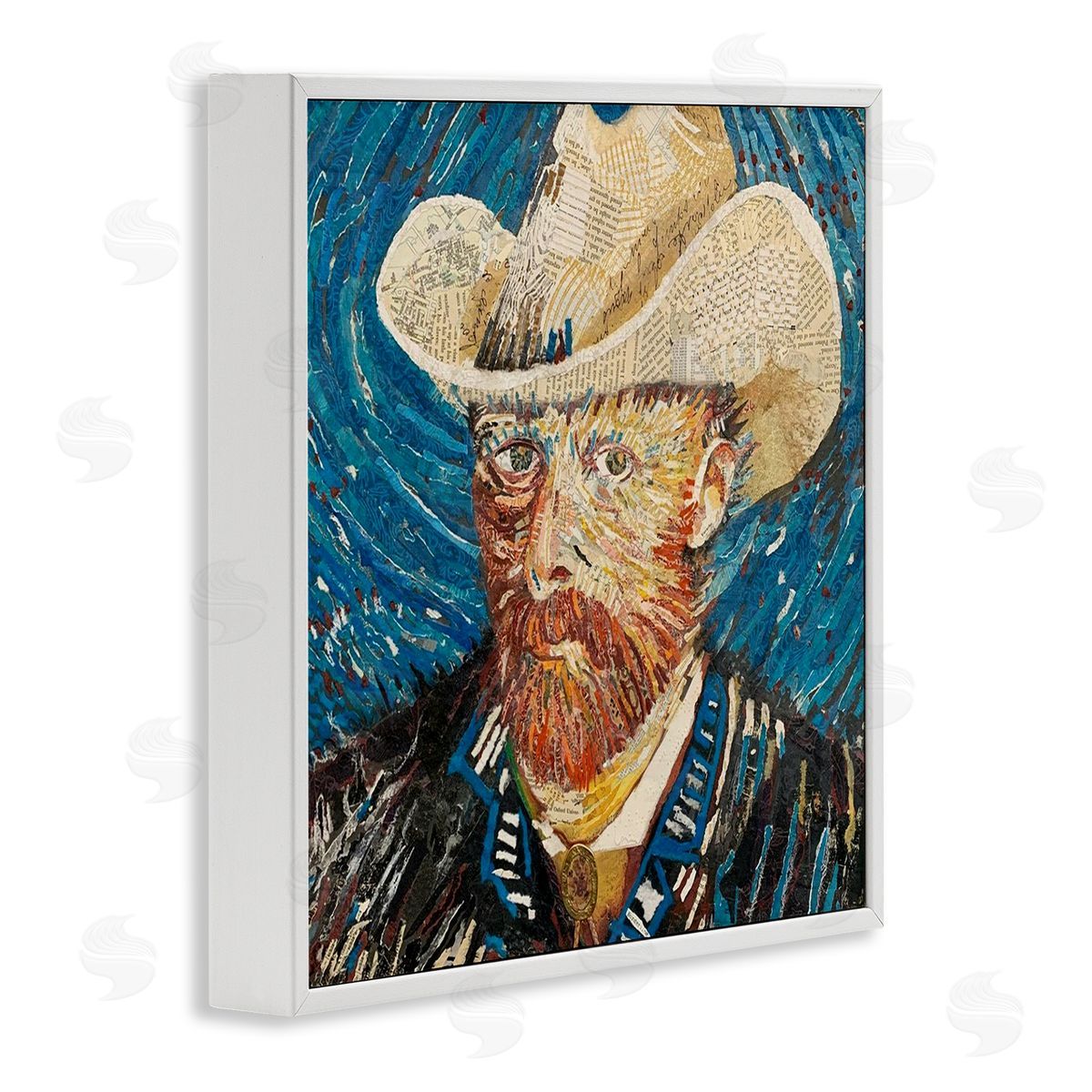 Stacy Gresell Van Gogh Classic Portrait Collage White Framed Glicee Wall Art Print