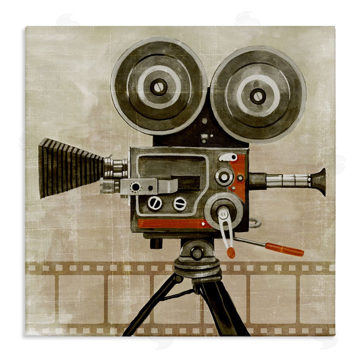 Grace Popp Vintage Movie Video Camera  Stretched Canvas Wall Art Print