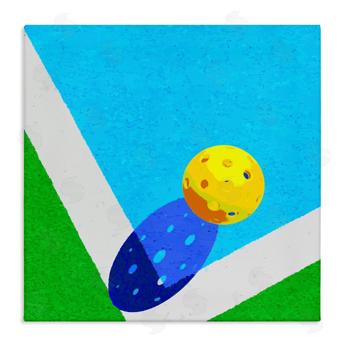 Stupell Studio Wiffle Ball Court Abstract Sports Stretched Canvas Wall Art Print
