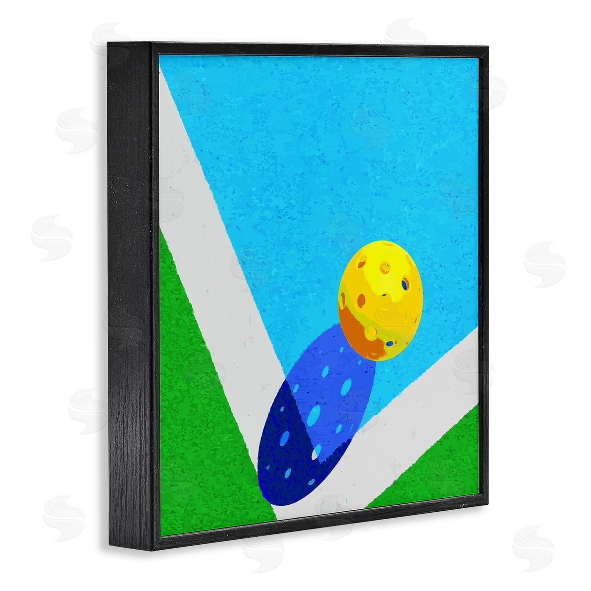 Stupell Studio Wiffle Ball Court Abstract Sports Black Framed Glicee Wall Art Print
