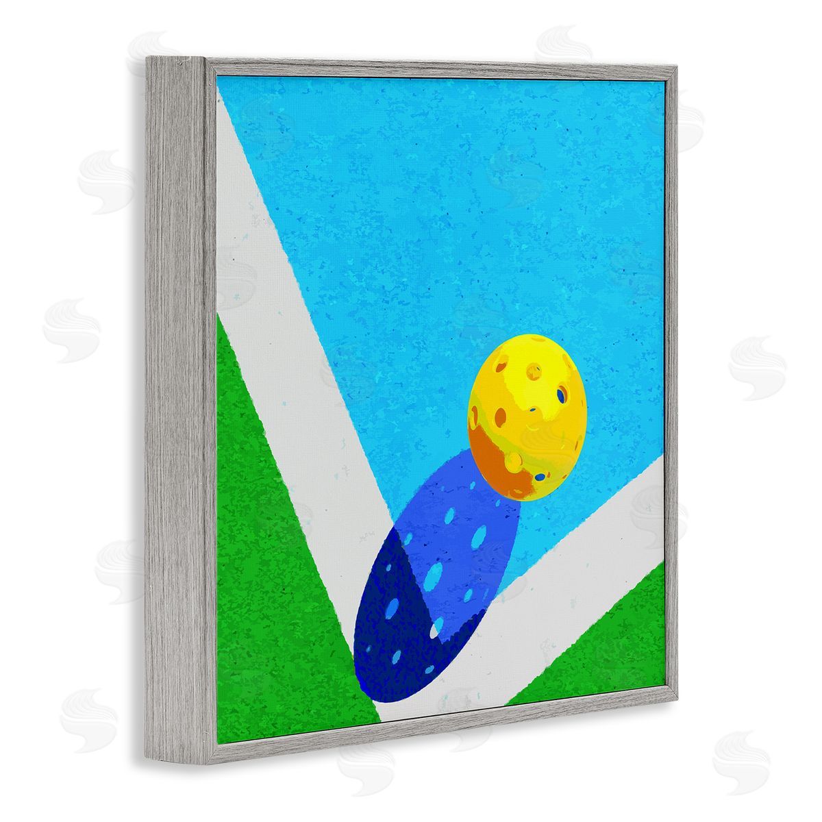 Stupell Studio Wiffle Ball Court Abstract Sports Gray Framed Glicee Wall Art Print
