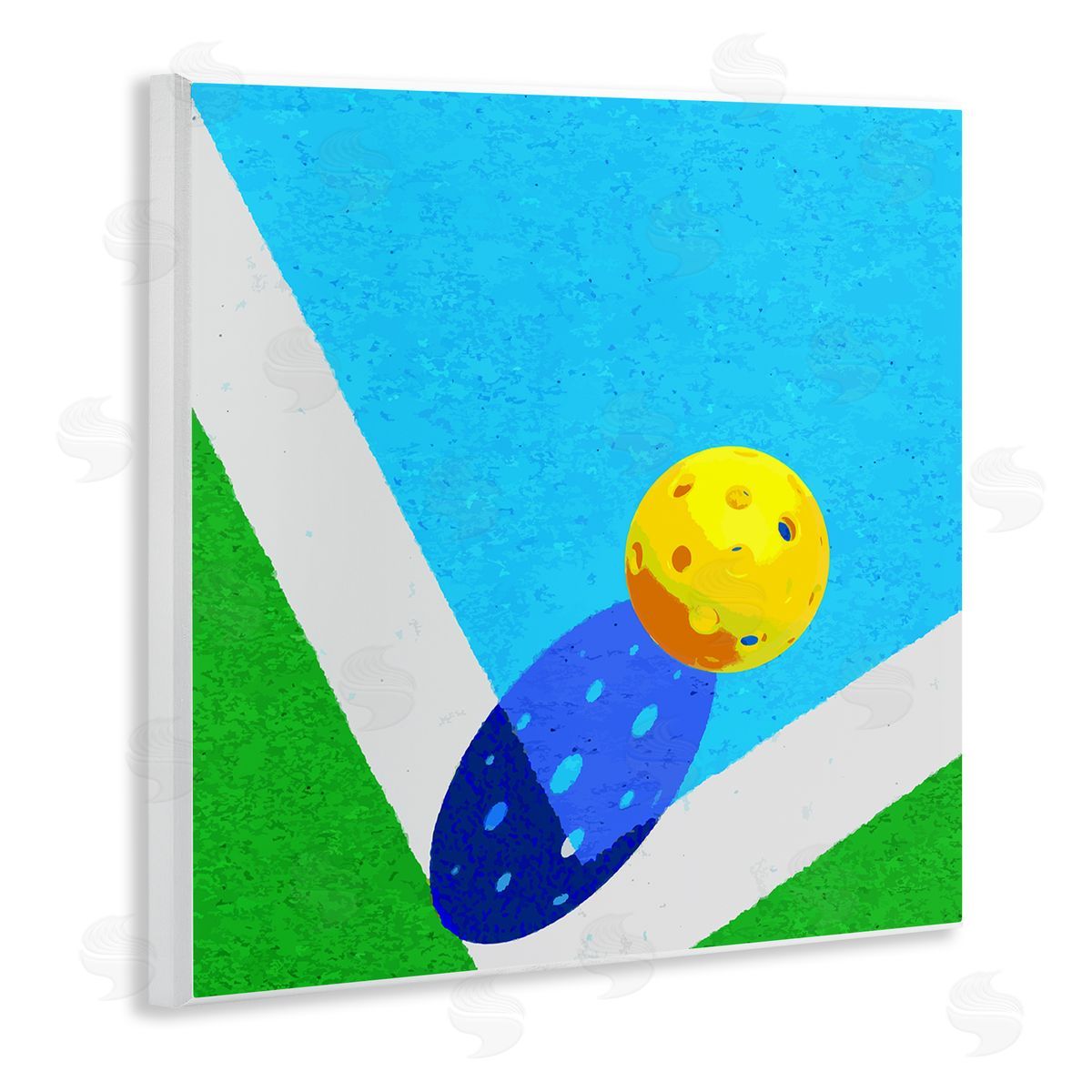 Stupell Studio Wiffle Ball Court Abstract Sports Wooden Wall Plaque Art Print