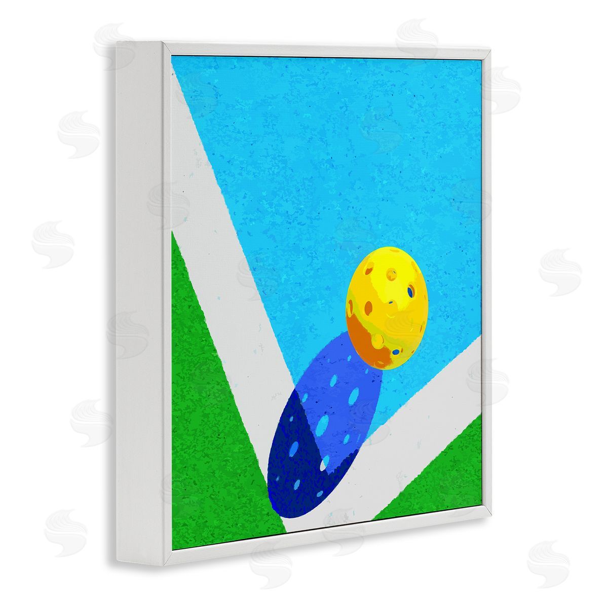 Stupell Studio Wiffle Ball Court Abstract Sports White Framed Glicee Wall Art Print