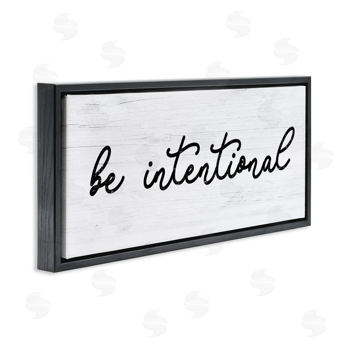 Be Intentional Inspirational Phrase Black Floating Frame Canvas Wall Art, Home Decor by Stupell Studio
