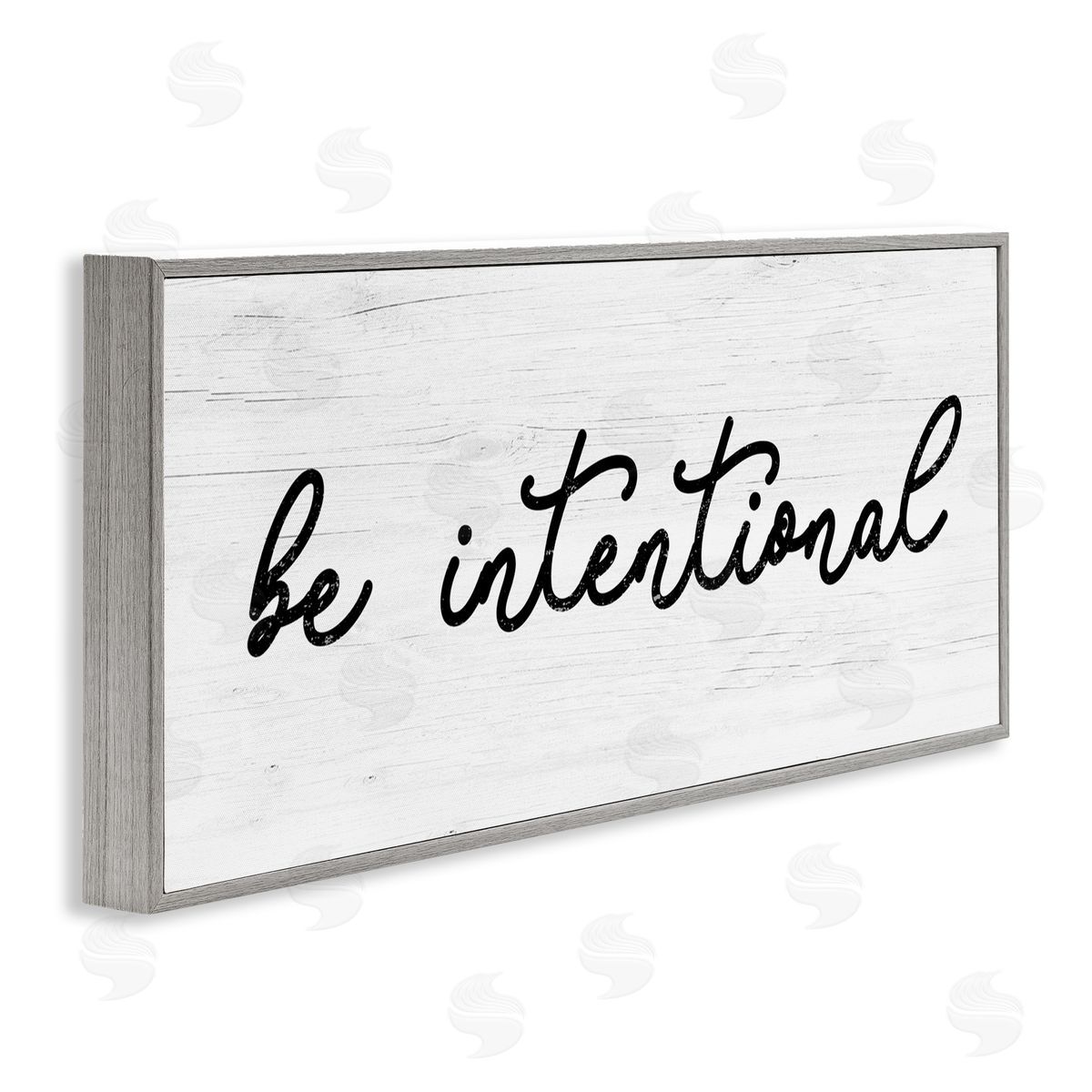 Be Intentional Inspirational Phrase Grey Frame Print Wall Art, Home Decor by Stupell Studio