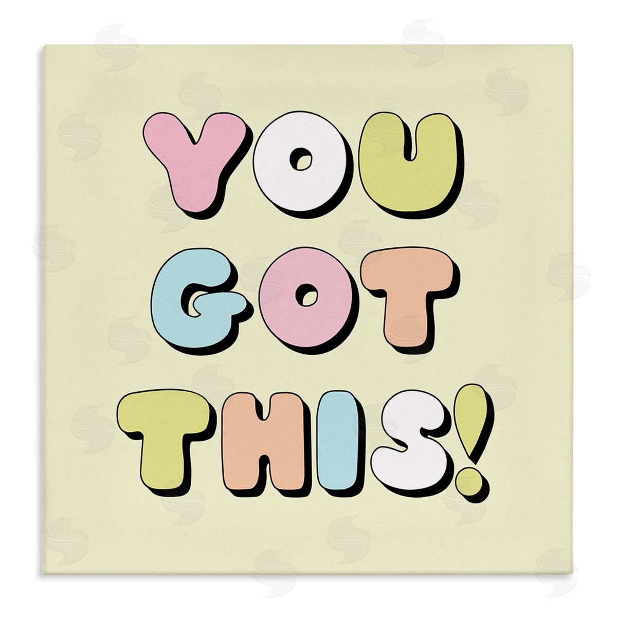 Lula Bijoux & co. Yellow You Got This Phrase Stretched Canvas Wall Art Print