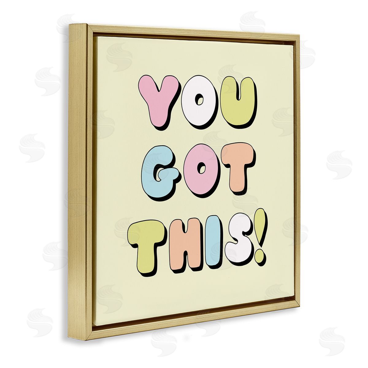 Lula Bijoux & co. Yellow You Got This Phrase Gold Floating Frame Canvas Wall Art Print