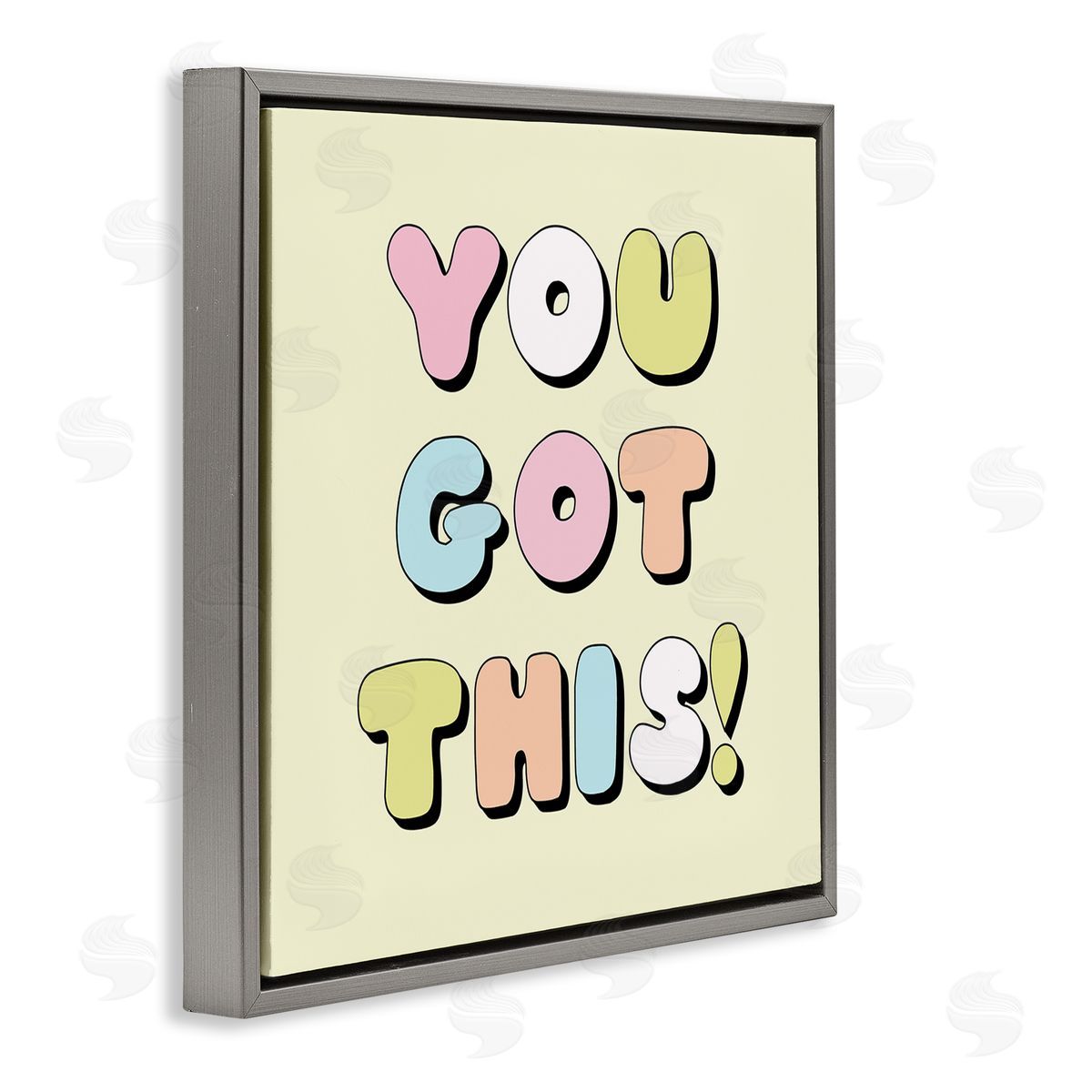 Lula Bijoux & co. Yellow You Got This Phrase Gray Floating Frame Canvas Wall Art Print