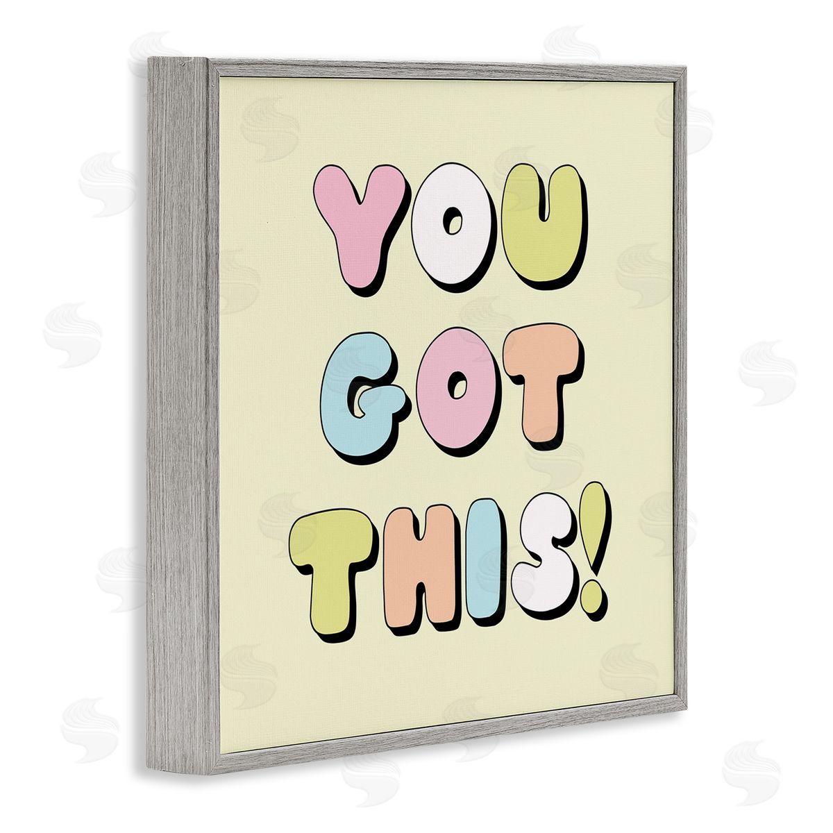 Lula Bijoux & co. Yellow You Got This Phrase Gray Framed Glicee Wall Art Print