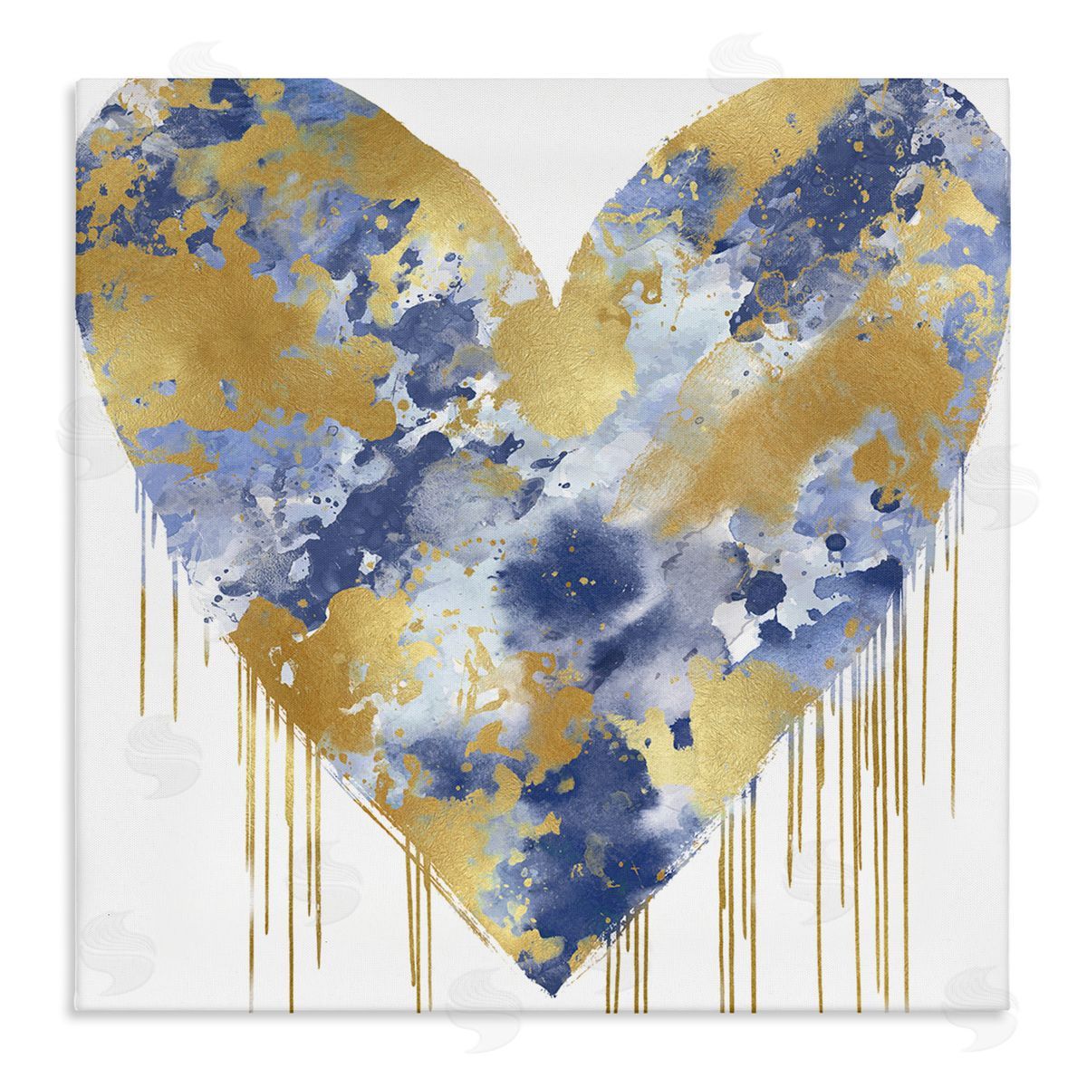 Lindsay Rodgers Urban Blue Graffiti Heart Stretched Canvas Wall Art Print