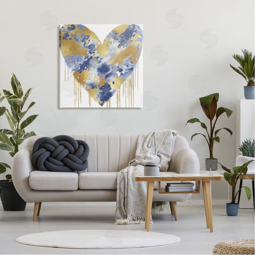 Lindsay Rodgers Urban Blue Graffiti Heart Canvas Wall Art in Room
