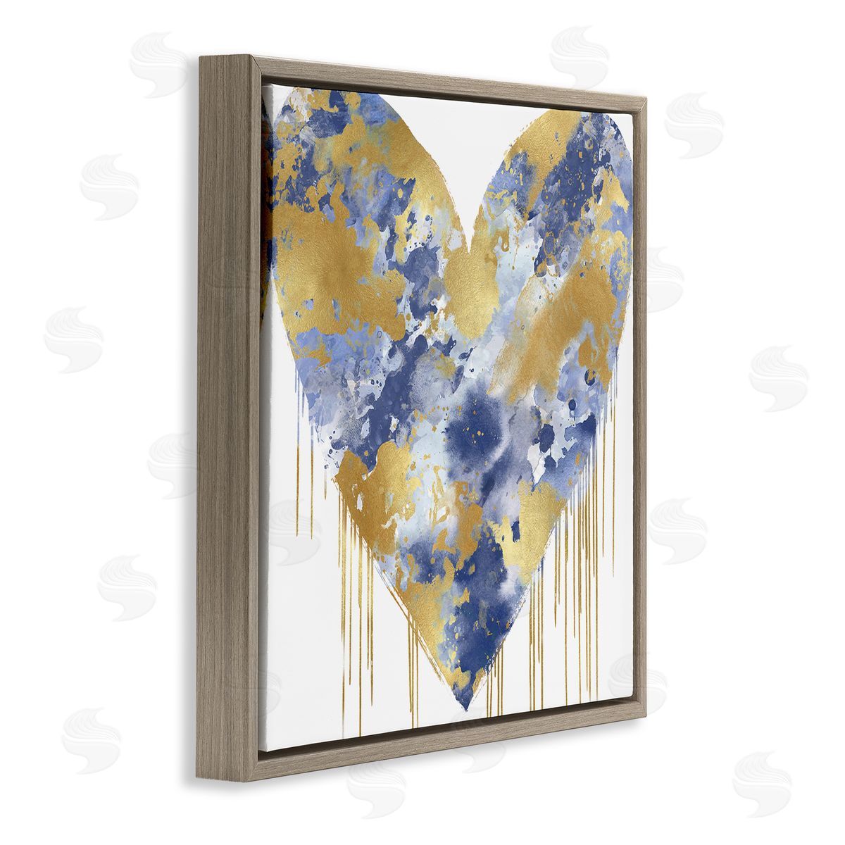 Lindsay Rodgers Urban Blue Graffiti Heart Brown Floating Frame Canvas Wall Art Print