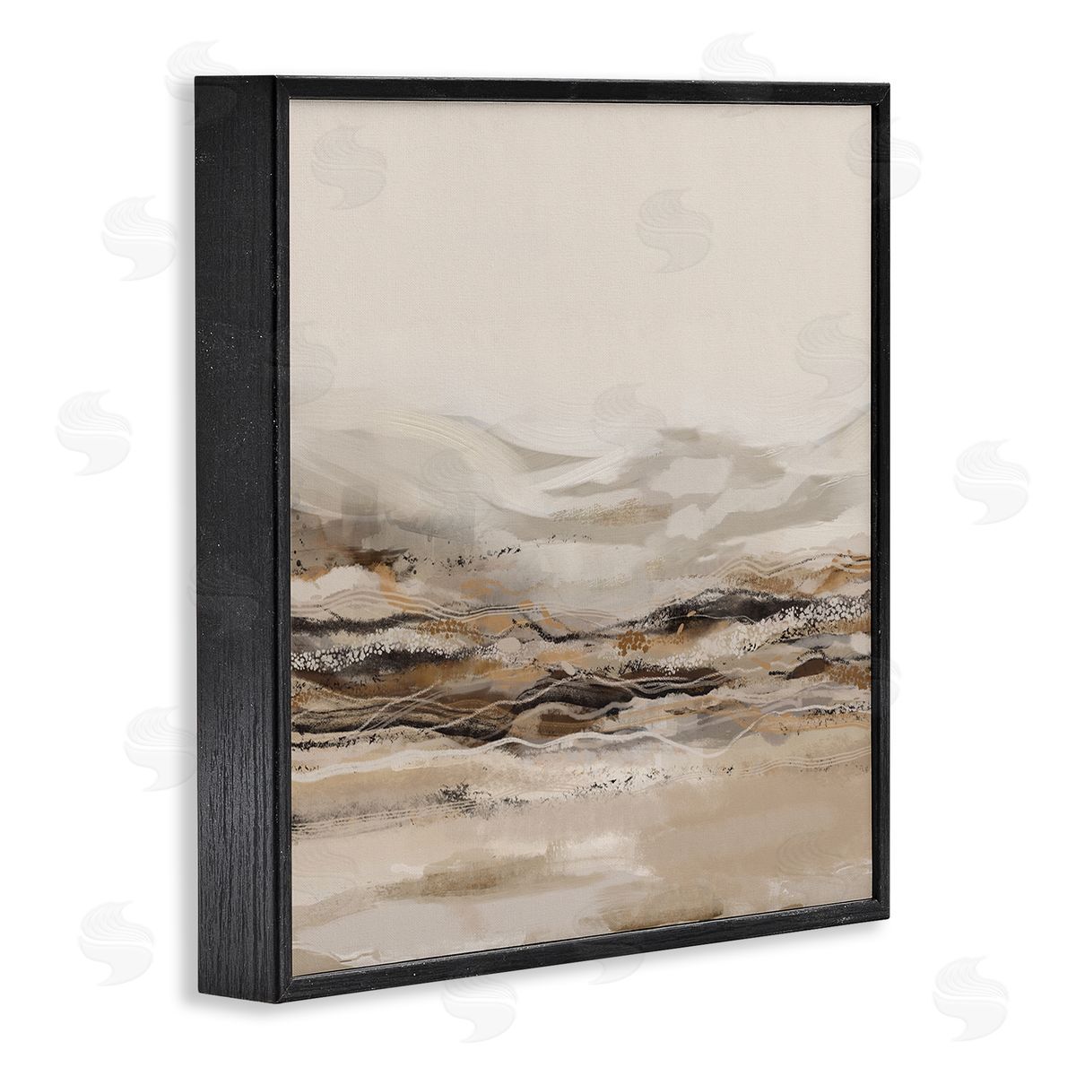 Abstract Mountains Landscape Black Frame Print Wall Art, Home Decor by Ros Ruseva