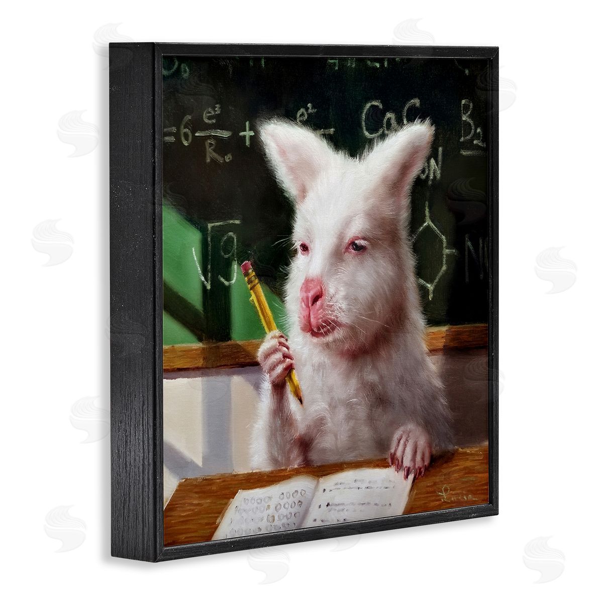 Lucia Heffernan Wallaby in Classroom Black Framed Glicee Wall Art Print
