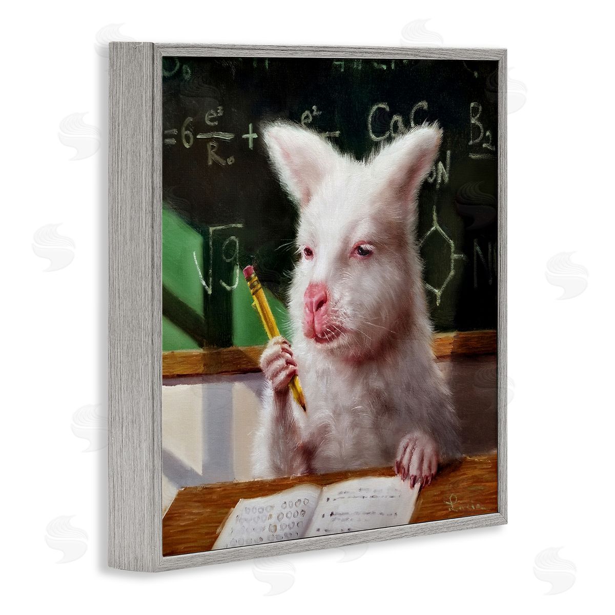 Lucia Heffernan Wallaby in Classroom Gray Framed Glicee Wall Art Print