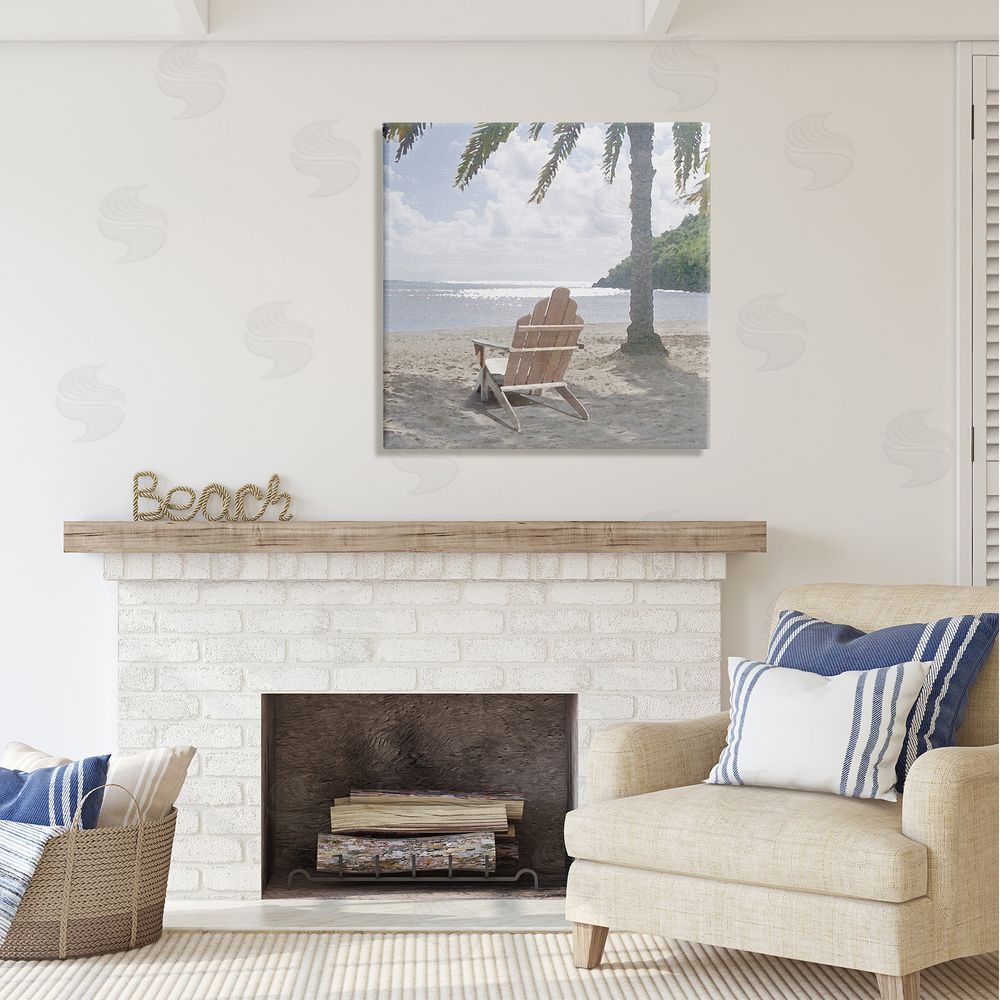 Noah Bay Tropical Beach Shoreline Canvas Wall Art in Room