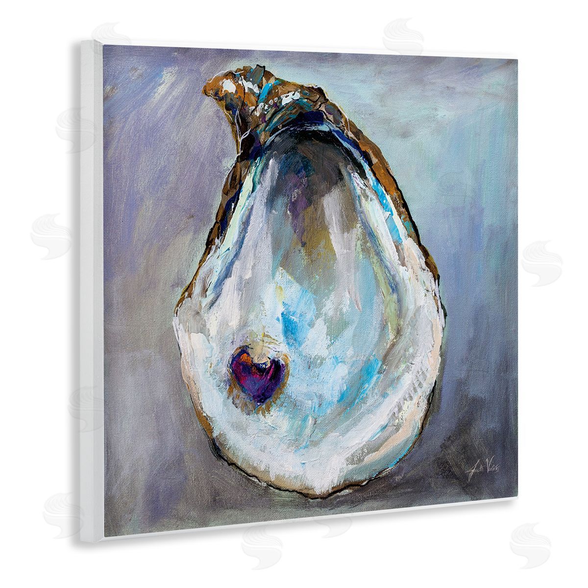 Oyster Shell with Pearl Wood Plaque Wall Art, Home Decor by Jeanette Vertentes