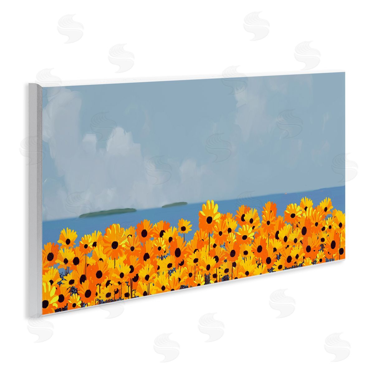 Rick Novak Yellow Daisies by Sea Wooden Wall Plaque Art Print