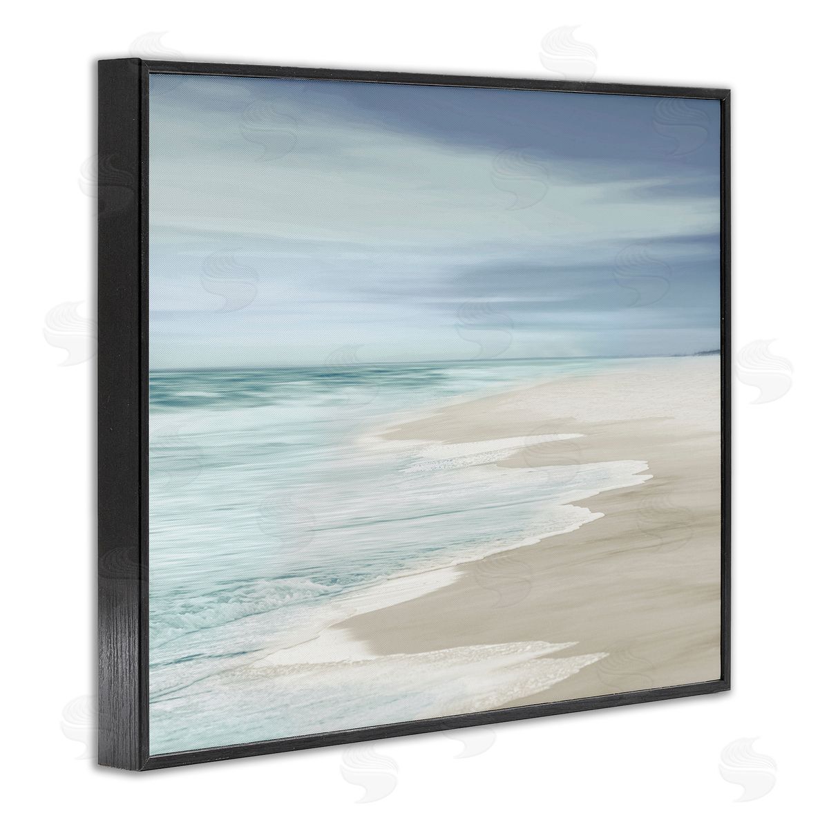 Beach Foam Landscape Black Frame Print Wall Art, Home Decor by Maggie Olsen
