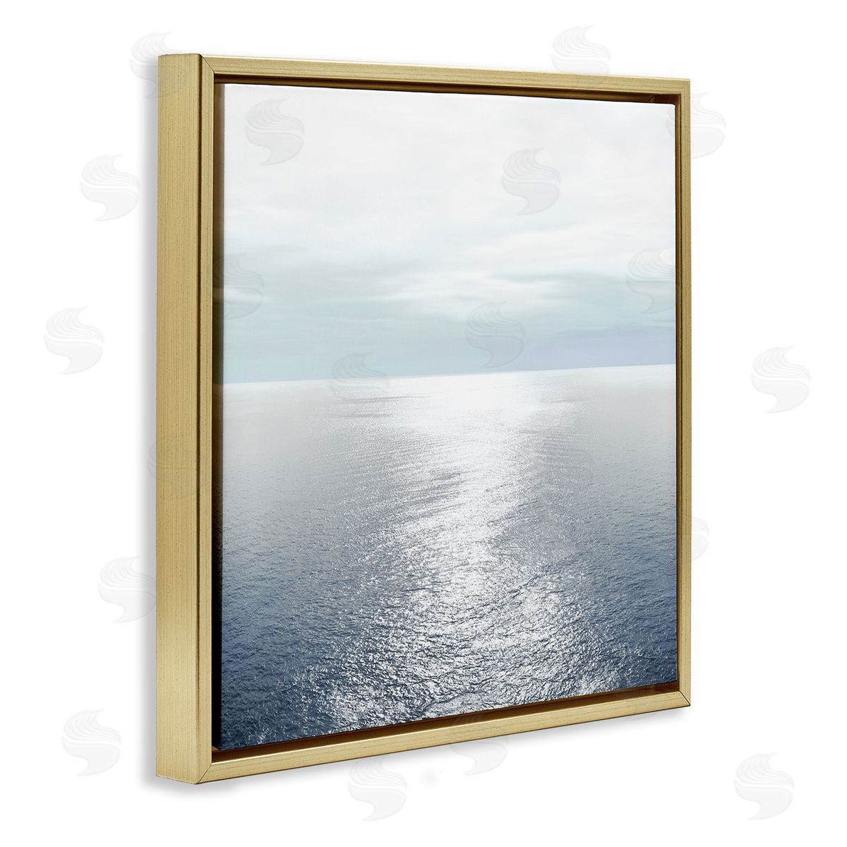 Ocean Ripples Scenery Gold Floating Frame Canvas Wall Art, Home Decor by Maggie Olsen
