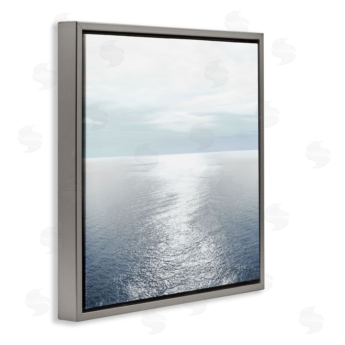 Ocean Ripples Scenery Grey Floating Frame Canvas Wall Art, Home Decor by Maggie Olsen