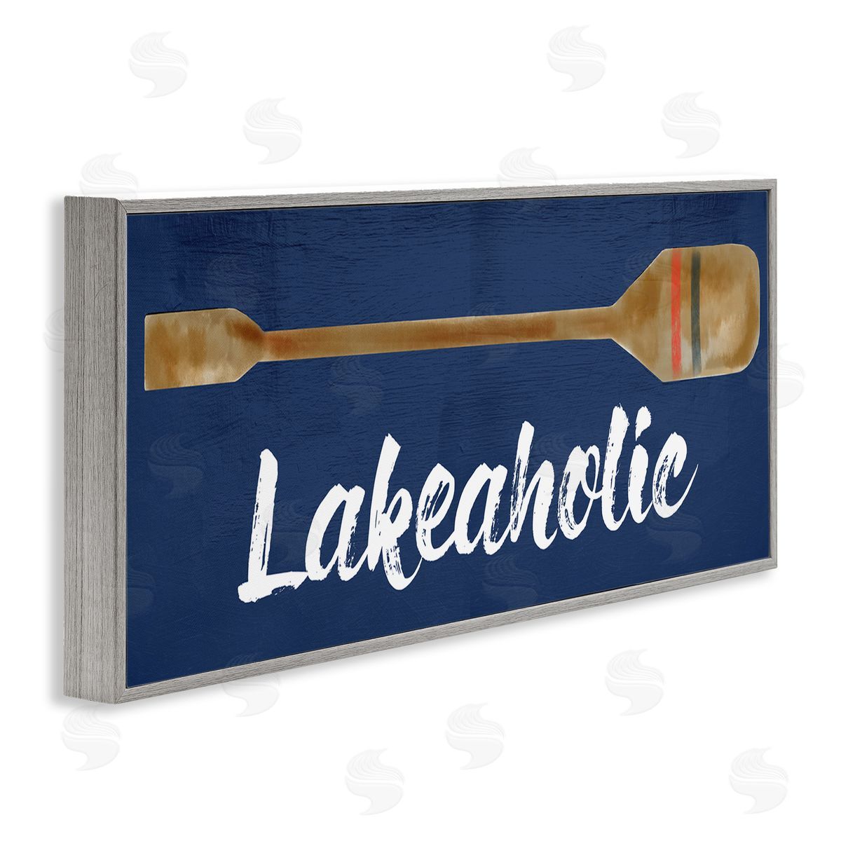 Lakeaholic Boat Oar Grey Frame Print Wall Art, Home Decor by Stupell Studio