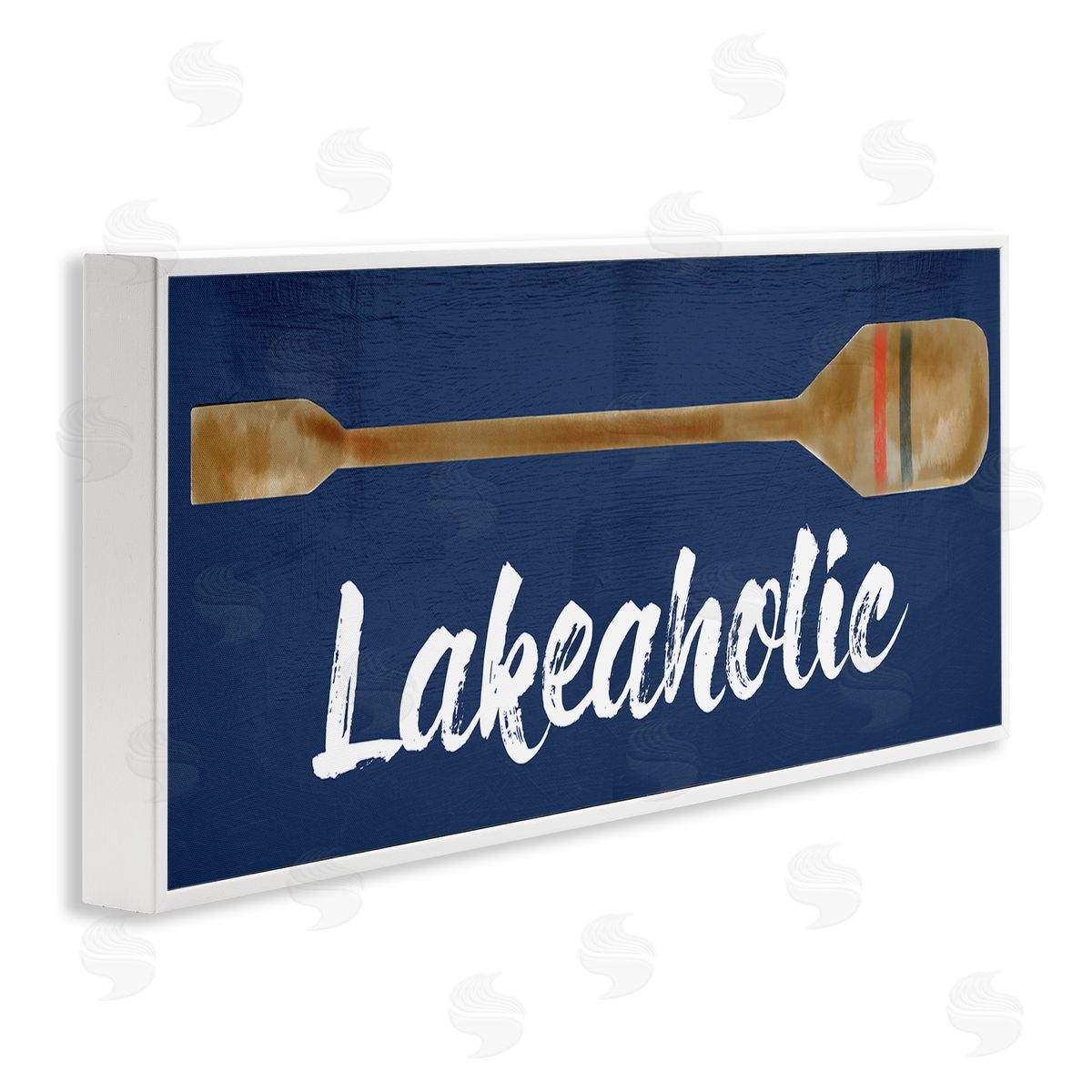 Lakeaholic Boat Oar White Frame Print Wall Art, Home Decor by Stupell Studio