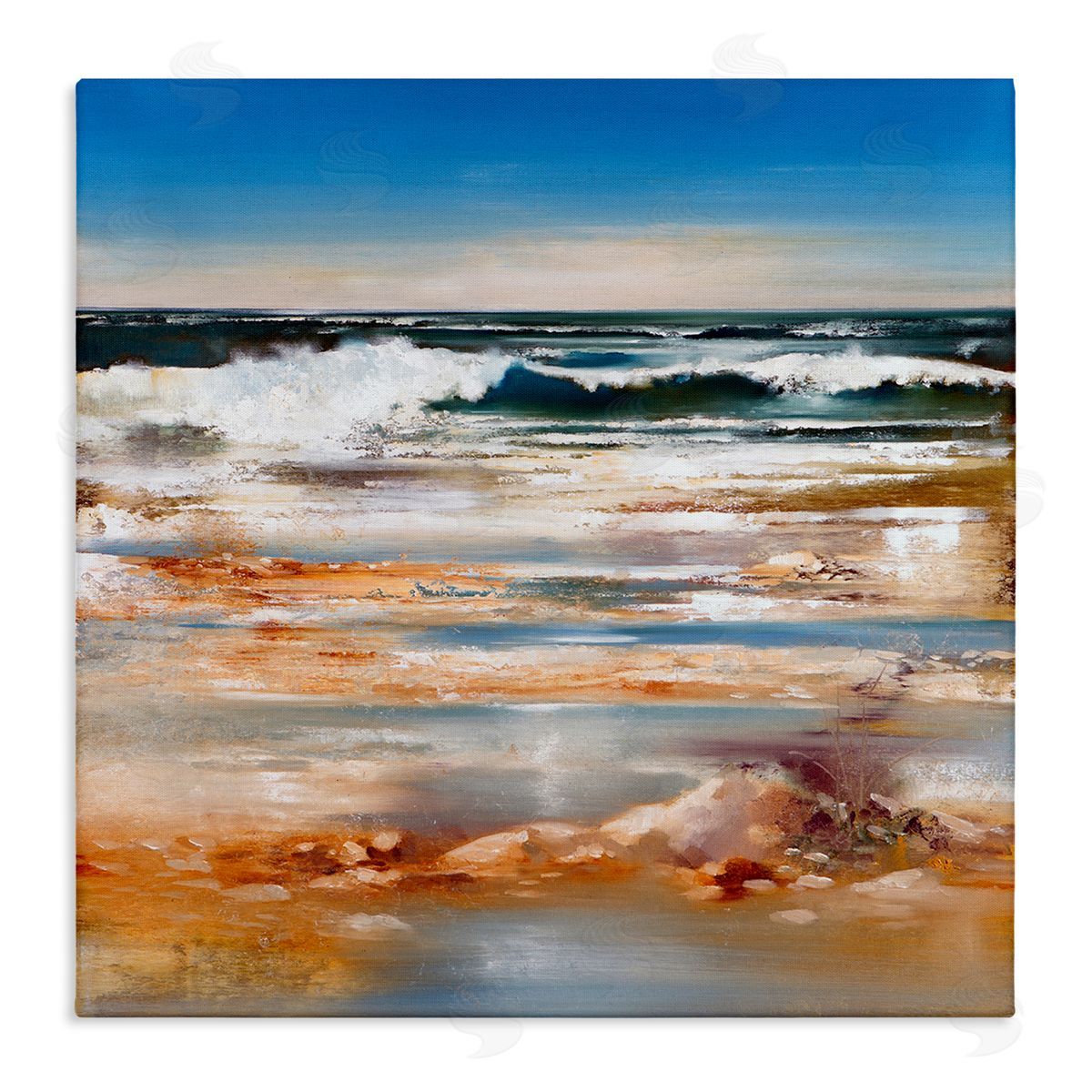 Ron Di Scenza Rolling Waves Abstract Shore Stretched Canvas Wall Art Print