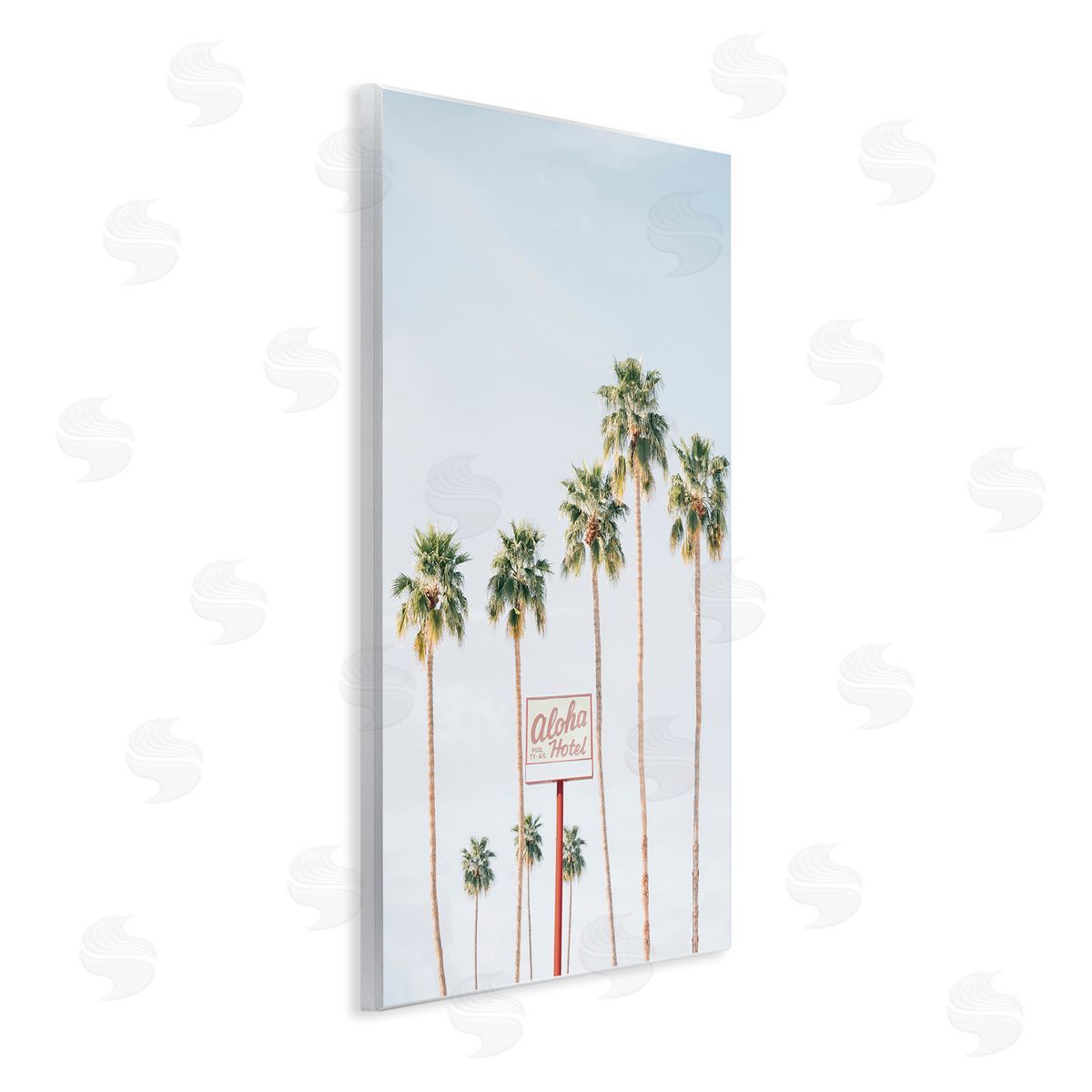 Aloha Hotel with Palm Trees Wood Plaque Wall Art, Home Decor by Sisi and Seb