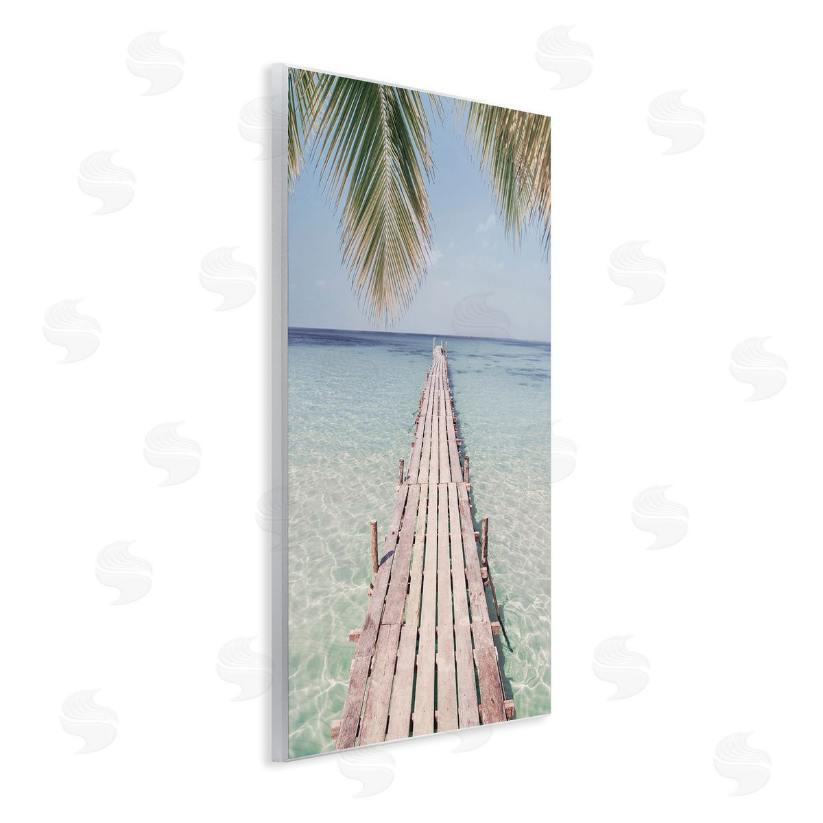 Tropical Dock on Beach Wood Plaque Wall Art, Home Decor by Sisi and Seb