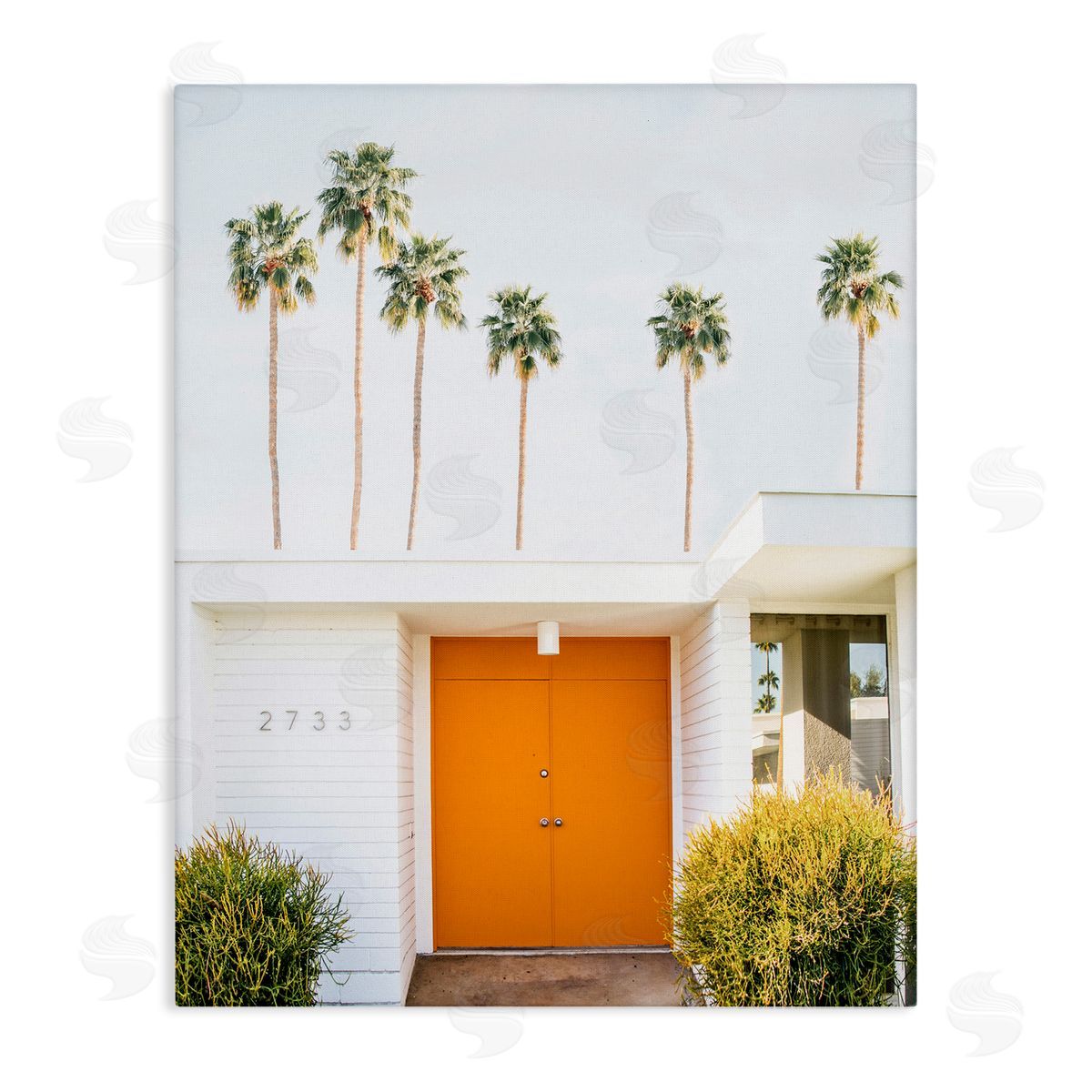 Palm Springs Orange Door Canvas Wall Art, Home Decor by Sisi and Seb