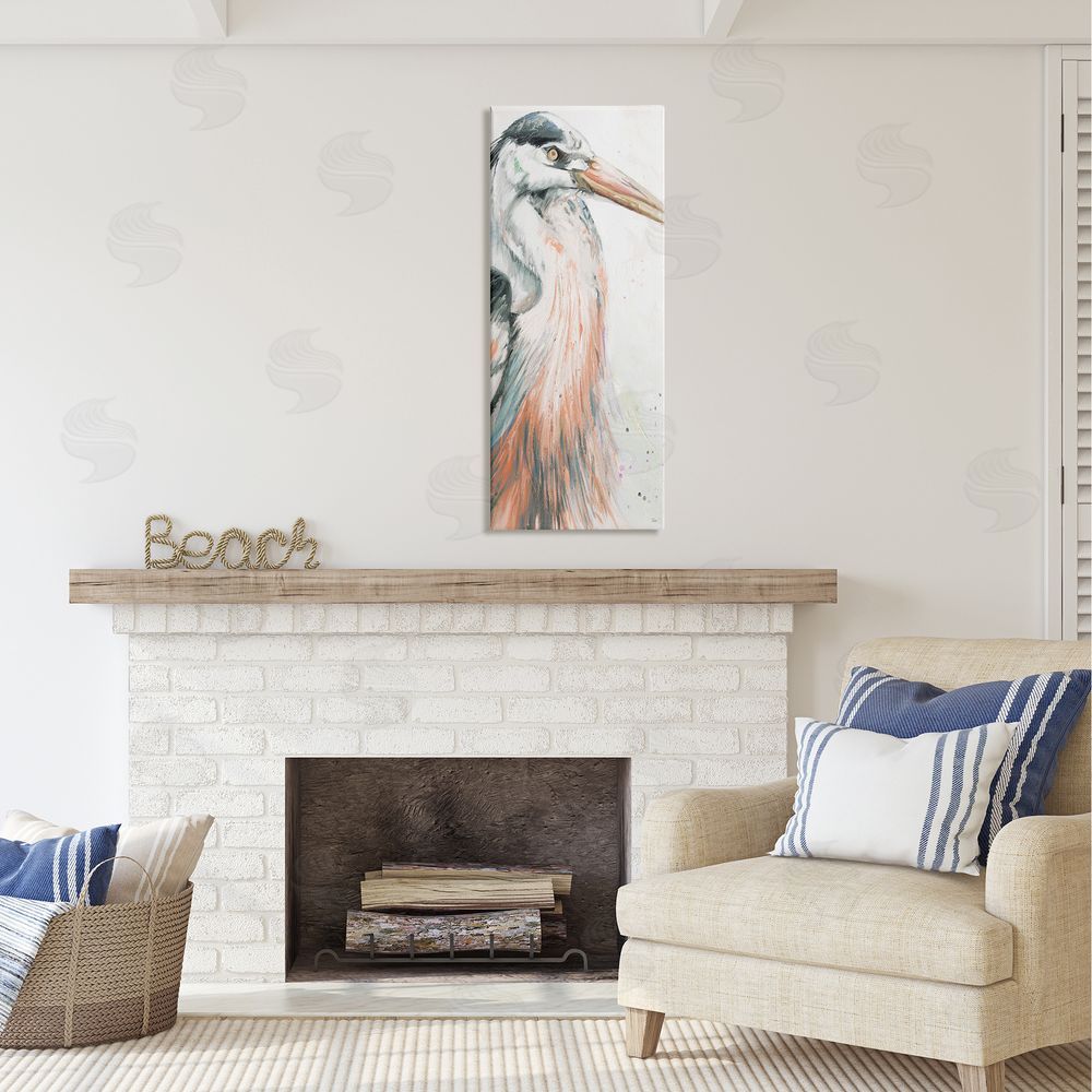 Patricia Pinto Modern Heron Portrait Canvas Wall Art in Room