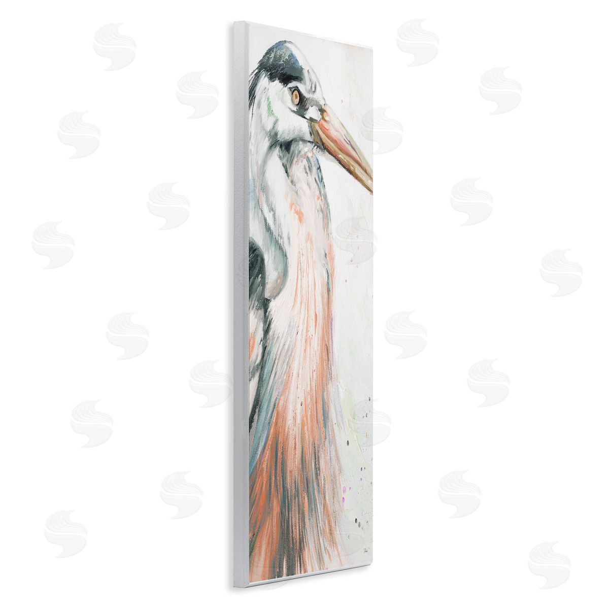Patricia Pinto Modern Heron Portrait Wooden Wall Plaque Art Print