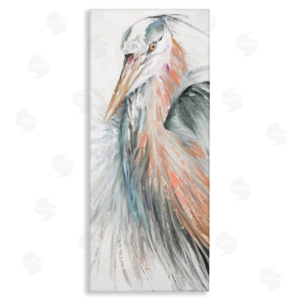 Patricia Pinto Modern Heron Painting Stretched Canvas Wall Art Print