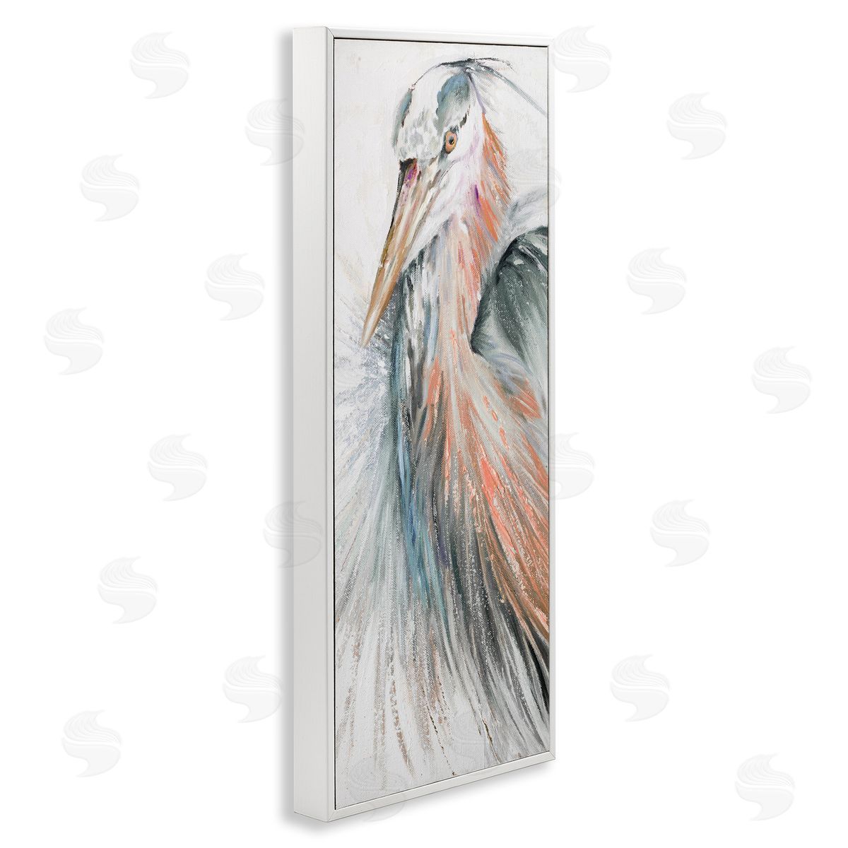 Patricia Pinto Modern Heron Painting White Framed Glicee Wall Art Print