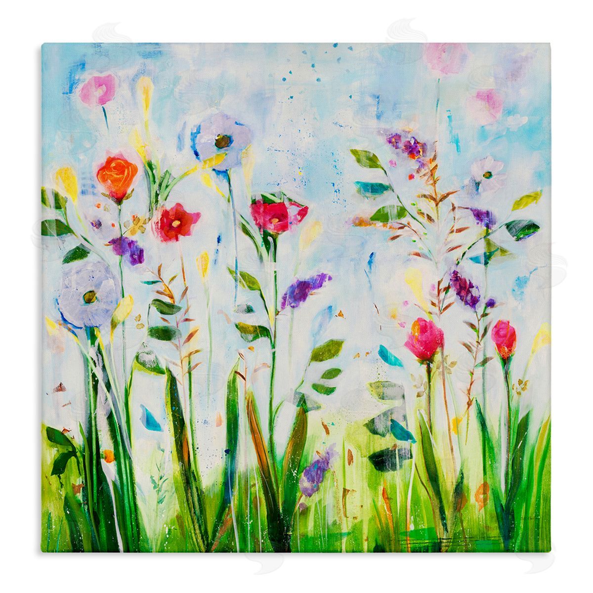 Jill Martin Abstract Flower Meadow Stretched Canvas Wall Art Print