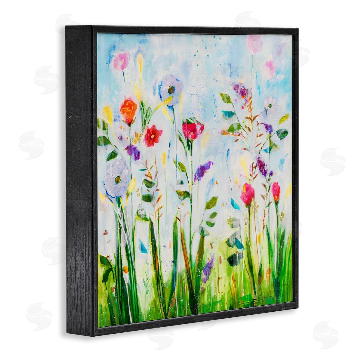 Jill Martin Abstract Flower Meadow Black Framed Glicee Wall Art Print