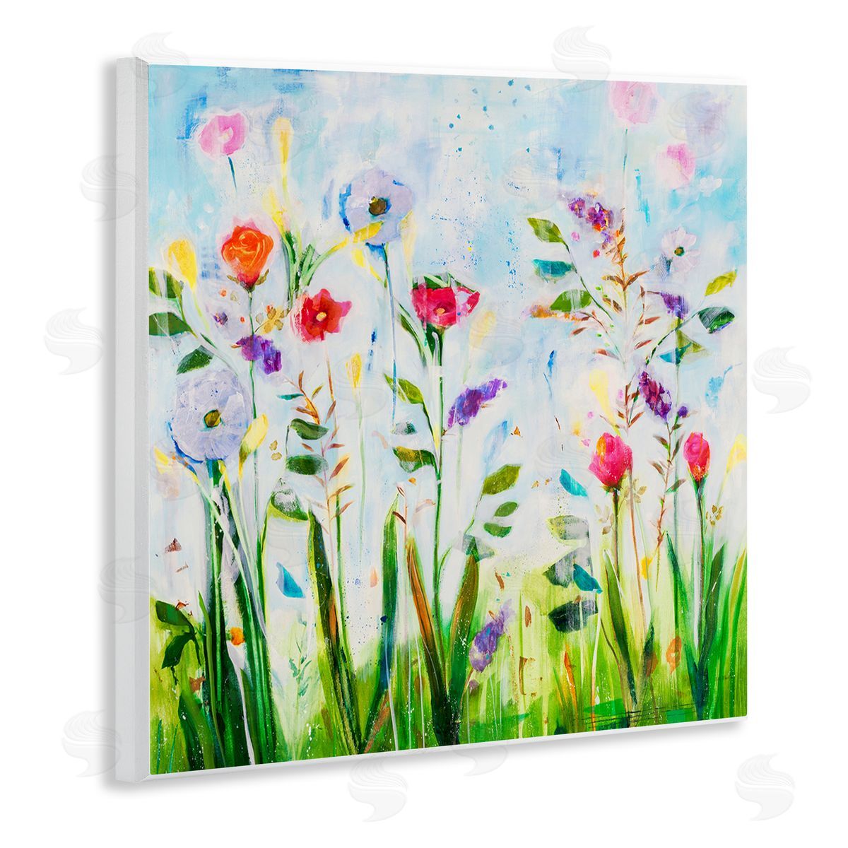 Jill Martin Abstract Flower Meadow Wooden Wall Plaque Art Print