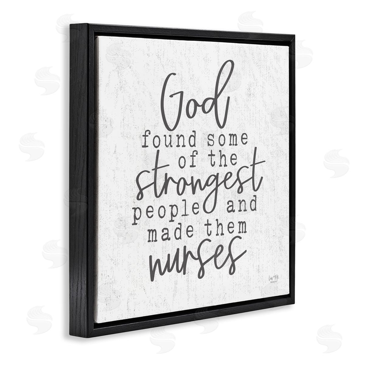 Lux + Me Designs Nurses Strongest People Phrase Black Floating Frame Canvas Wall Art Print