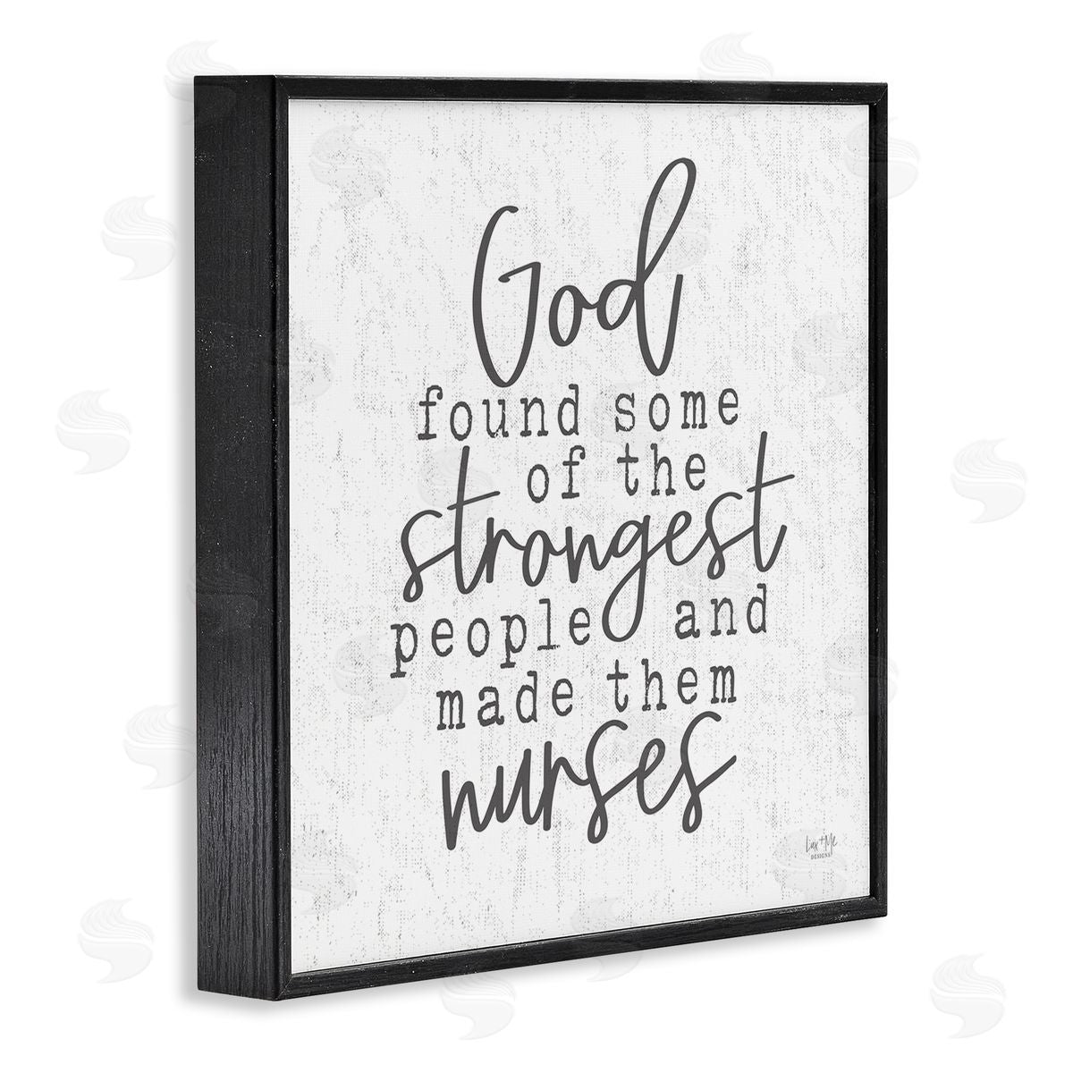Lux + Me Designs Nurses Strongest People Phrase Black Framed Glicee Wall Art Print