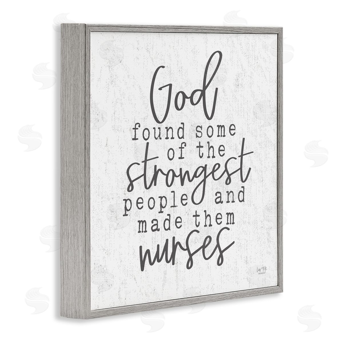 Lux + Me Designs Nurses Strongest People Phrase Gray Framed Glicee Wall Art Print