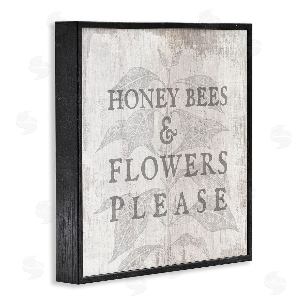 Stupell Studio Bees & Flowers Phrase Black Framed Glicee Wall Art Print