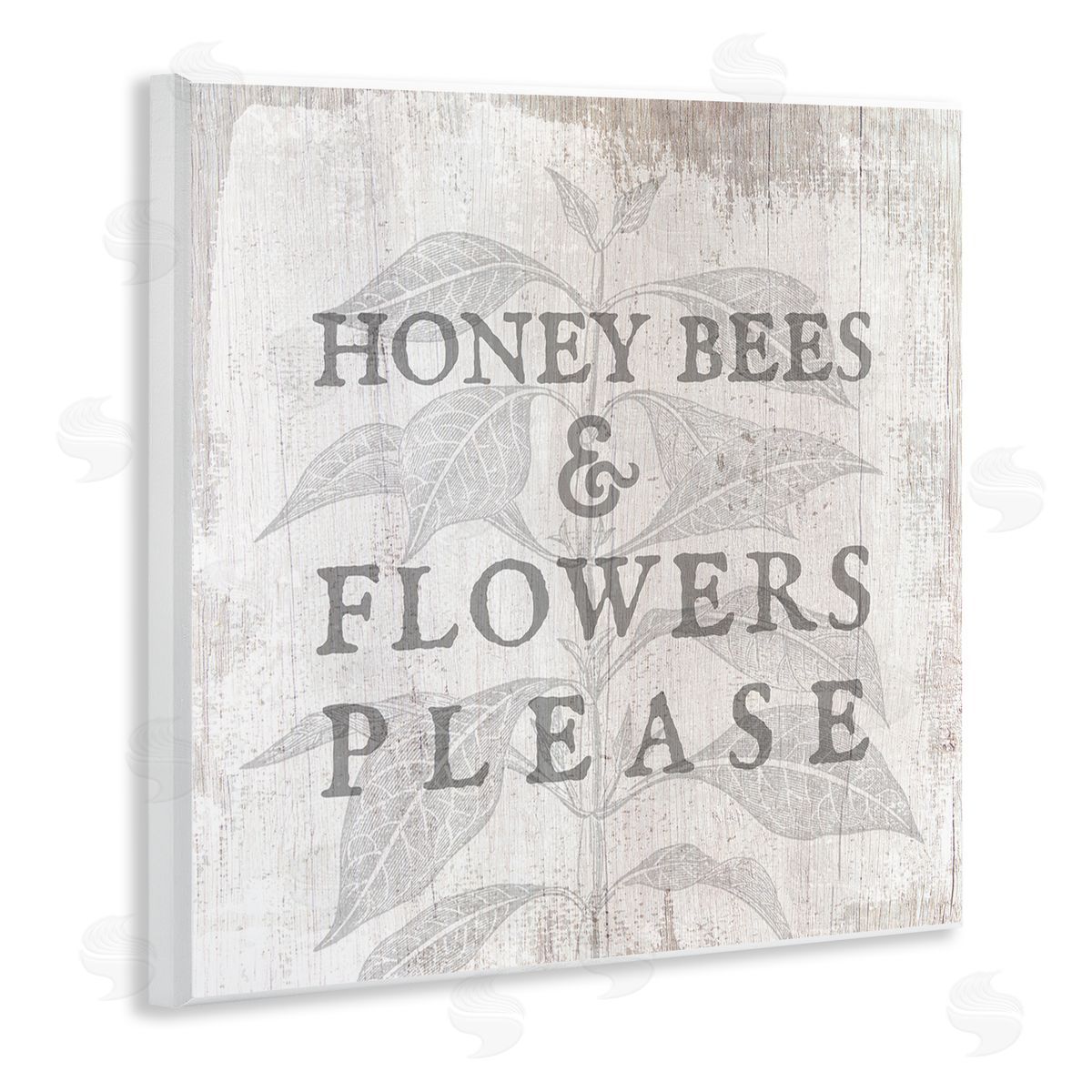 Stupell Studio Bees & Flowers Phrase Wooden Wall Plaque Art Print