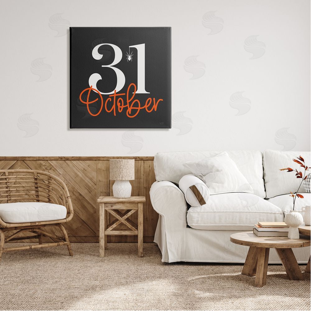 Lux + Me Designs 31 October Halloween Date Canvas Wall Art in Room