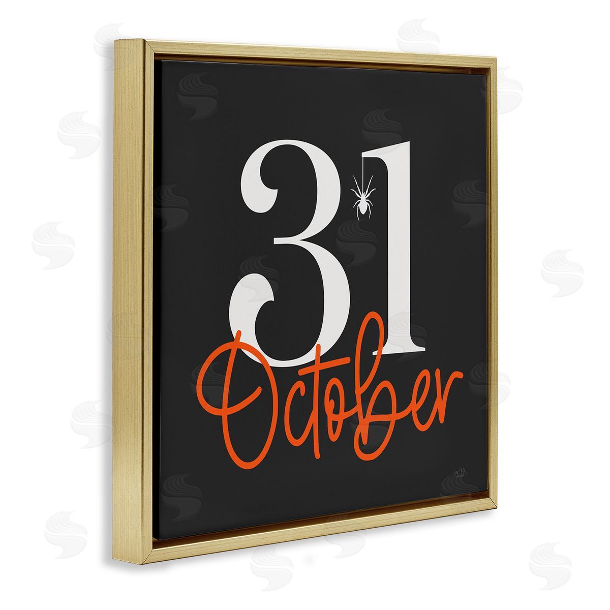 Lux + Me Designs 31 October Halloween Date Gold Floating Frame Canvas Wall Art Print